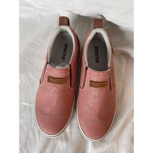 Xtratuf-canvas sharkbyte deck shoe-stone washer canvas-pink-women’s size 8